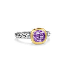 Load image into Gallery viewer, DY Mercera Color Stone Ring in Sterling Silver with 18K Yellow Gold and Amethyst, 7mm