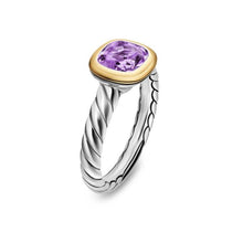 Load image into Gallery viewer, DY Mercera Color Stone Ring in Sterling Silver with 18K Yellow Gold and Amethyst, 7mm