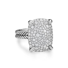 Load image into Gallery viewer, Chatelaine Elongated Ring in Sterling Silver with Diamonds, 19mm