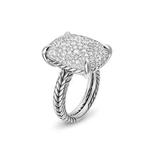Load image into Gallery viewer, Chatelaine Elongated Ring in Sterling Silver with Diamonds, 19mm