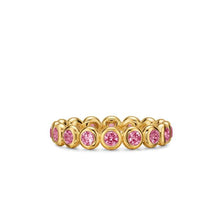 Load image into Gallery viewer, Bezel Set Band Ring in 18K Yellow Gold with Pink Tourmalines, 4mm