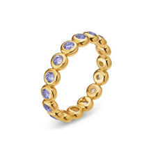 Load image into Gallery viewer, Bezel Set Band Ring in 18K Yellow Gold with Tanzanite, 4mm