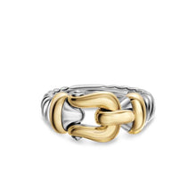 Load image into Gallery viewer, Buckle Ring in Sterling Silver with 14K Yellow Gold, 10.4mm
