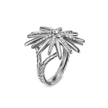 Load image into Gallery viewer, Starburst Ring in Sterling Silver with Diamonds, 25mm