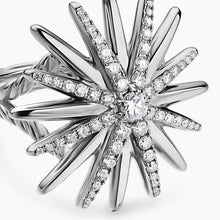 Load image into Gallery viewer, Starburst Ring in Sterling Silver with Diamonds, 25mm