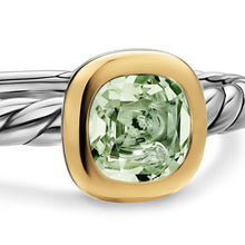 Load image into Gallery viewer, DY Mercer Color Cable Ring in Sterling Silver with 14K Yellow Gold and Prasiolite, 5.5mm