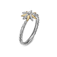 Load image into Gallery viewer, Starburst Ring in Sterling Silver with 18K Yellow Gold and Diamonds, 10.6mm