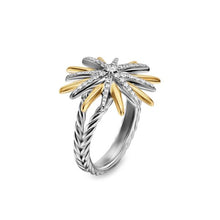 Load image into Gallery viewer, Starburst Ring in Sterling Silver with 18K Yellow Gold and Diamonds, 20.7mm