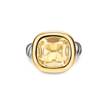 Load image into Gallery viewer, DY Mercer Color Stone Ring in Sterling Silver with 14K Yellow Gold and Champagne Citrine, 13.5mm