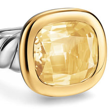 Load image into Gallery viewer, DY Mercer Color Stone Ring in Sterling Silver with 14K Yellow Gold and Champagne Citrine, 13.5mm
