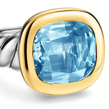 Load image into Gallery viewer, DY Mercer Color Stone Ring in Sterling Silver with 14K Yellow Gold and Sky Blue Topaz, 13.5mm