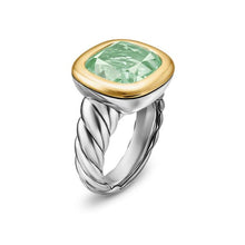 Load image into Gallery viewer, DY Mercer Color Stone Ring in Sterling Silver with 14K Yellow Gold and Prasiolite, 13.5mm