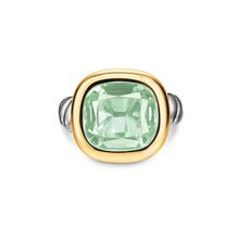 Load image into Gallery viewer, DY Mercer Color Stone Ring in Sterling Silver with 14K Yellow Gold and Prasiolite, 13.5mm