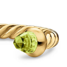 Load image into Gallery viewer, Micro Cablespira Flex Open Ring in 18K Yellow Gold with Peridot, 2.5mm