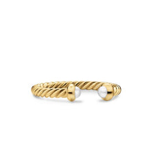 Load image into Gallery viewer, Micro Cablespira Flex Open Ring in 18K Yellow Gold with Pearls, 2.5mm