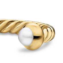 Load image into Gallery viewer, Micro Cablespira Flex Open Ring in 18K Yellow Gold with Pearls, 2.5mm