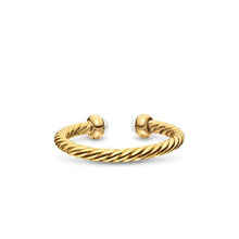 Load image into Gallery viewer, Micro Cablespira Flex Open Ring in 18K Yellow Gold with Pearls, 2.5mm
