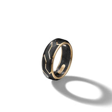 Load image into Gallery viewer, Forged Carbon Band Ring in 18K Yellow Gold, 8.5mm