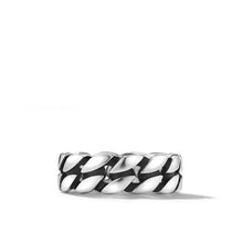 Load image into Gallery viewer, Curb Chain Band Ring in Sterling Silver, 8mm