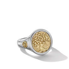 Load image into Gallery viewer, Life and Death Duality Signet Ring in Sterling Silver with 18K Yellow Gold