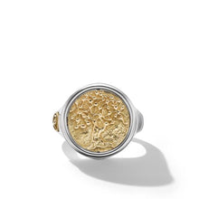 Load image into Gallery viewer, Life and Death Duality Signet Ring in Sterling Silver with 18K Yellow Gold