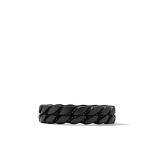 Load image into Gallery viewer, Curb Chain Band Ring in Black Titanium, 6mm
