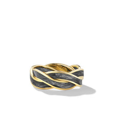 Load image into Gallery viewer, DY Helios Band Ring in 18K Yellow Gold with Forged Carbon, 9mm