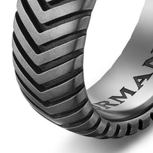 Load image into Gallery viewer, Chevron Band Ring in Titanium, 8mm