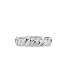 Load image into Gallery viewer, Sculpted Cable Band Ring in 18K White Gold, 5mm