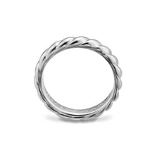 Load image into Gallery viewer, Sculpted Cable Band Ring in 18K White Gold, 5mm