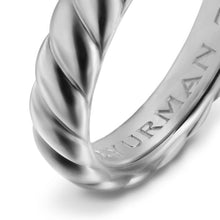 Load image into Gallery viewer, Sculpted Cable Band Ring in 18K White Gold, 5mm