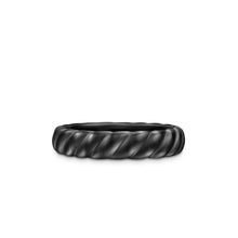 Load image into Gallery viewer, Sculpted Cable Band Ring in Black Titanium, 5mm