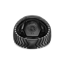 Load image into Gallery viewer, Chevron Signet Ring in Black Titanium, 18mm