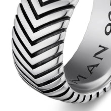 Load image into Gallery viewer, Chevron Band Ring in Sterling Silver, 10mm