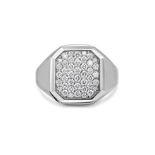Load image into Gallery viewer, Streamline Signet Ring in Sterling Silver with Diamonds, 18mm