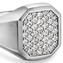 Load image into Gallery viewer, Streamline Signet Ring in Sterling Silver with Diamonds, 18mm
