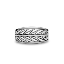 Load image into Gallery viewer, Chevron Three Sided Signet Ring in Sterling Silver, 12.5mm