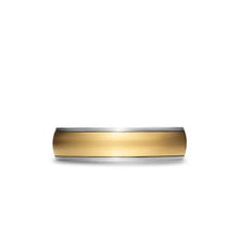 Load image into Gallery viewer, Streamline Band Ring in Sterling Silver with 18K Yellow Gold, 6.2mm