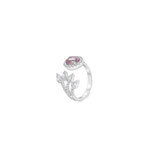 Load image into Gallery viewer, Royal Collection 14K White Gold 2.29 CT Oval Pink Sapphire & 0.78 CT Diamond Bypass Ring