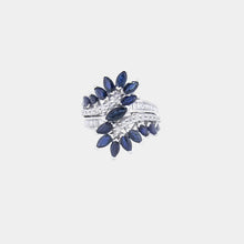 Load image into Gallery viewer, Royal Estate 14K White Gold Sapphire and Diamond Statement Ring