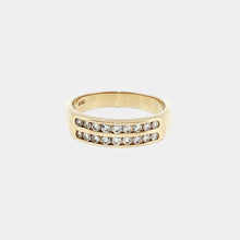 Load image into Gallery viewer, Royal Estate Yellow Gold Two-Row Diamond Band Ring