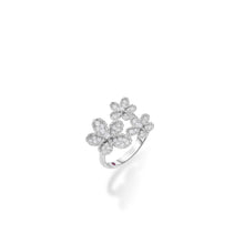 Load image into Gallery viewer, Roberto Coin 18K White Gold Jasmine Double Diamond Ring