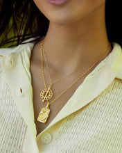 Load image into Gallery viewer, Monica Rich Kosann "Time is Precious" Open Sundial 18K Gold Necklace with Diamond Tip