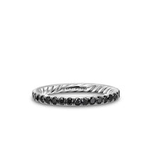 Load image into Gallery viewer, DY Eden Band Ring in Platinum with Black Diamonds, 2.2mm