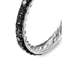 Load image into Gallery viewer, DY Eden Band Ring in Platinum with Black Diamonds, 2.2mm