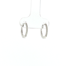 Load image into Gallery viewer, Royal Collection 14K White Gold 0.08 CTW Thin Diamond Huggie Earrings