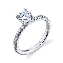 Load image into Gallery viewer, Royal Collection 18K White Gold 0.43 CTW U-Prong Halfway Semi Mount Ring