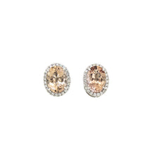 Load image into Gallery viewer, Royal Collection Morganite and Diamond Earrings