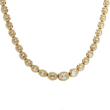 Load image into Gallery viewer, Royal Collection 14K Yellow Gold Oval Diamond Bezel Tennis Necklace