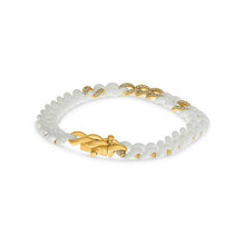 Load image into Gallery viewer, Royal Collection 14K Yellow Gold Diamond & White Ceramic Curb Link Bracelet